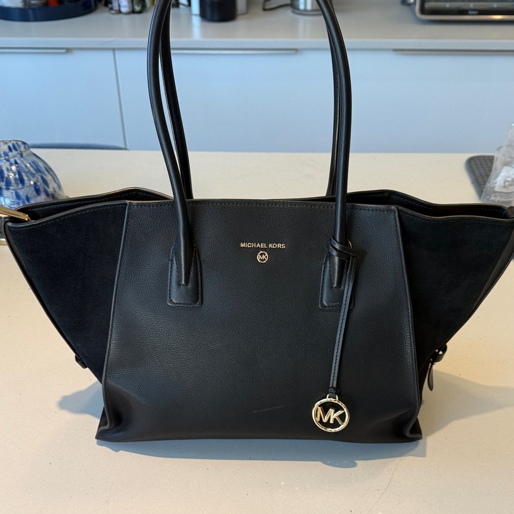 Michael Kors Black and Gold Tote Bag